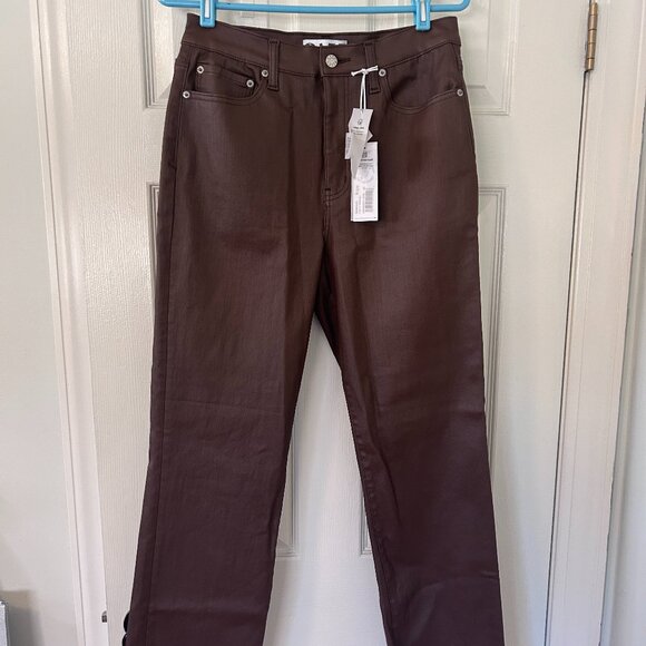 Daze Sundaze Coated Espresso high waist straight leg jeans, SIZE 30 - Picture 2 of 6